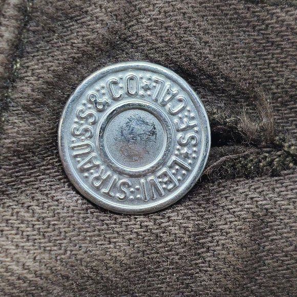 Vintage Levi's 501 Brown Denim Jeans Button Fly Straight Leg Fit 38/30 Workwear - Picture 9 of 15